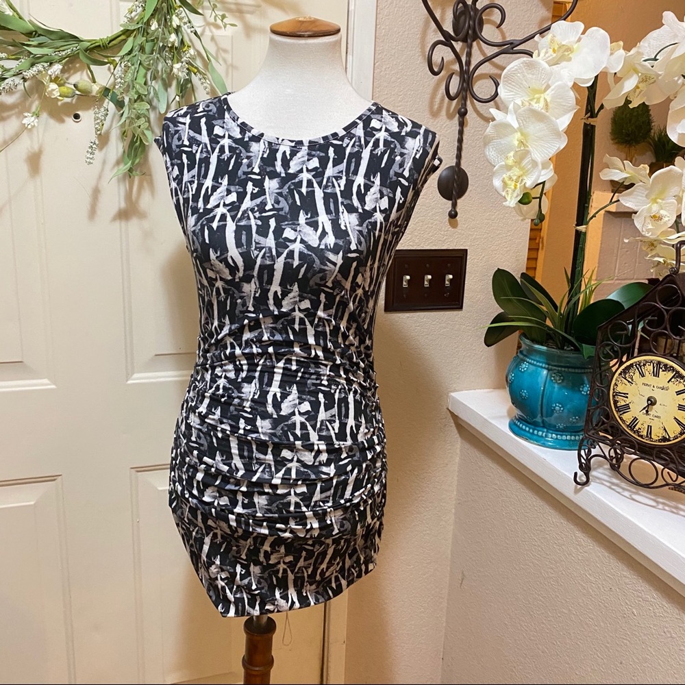 REISS Dress Black And White Bodycon Dress